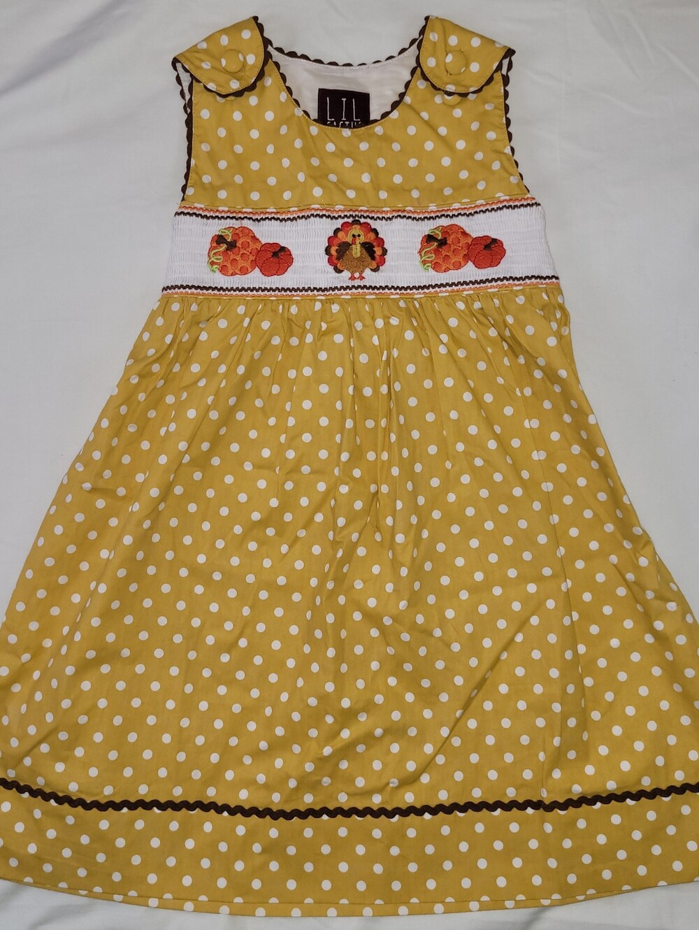 NWOT Smocked Thanksgiving Dress 5 Lil Cactus Brand